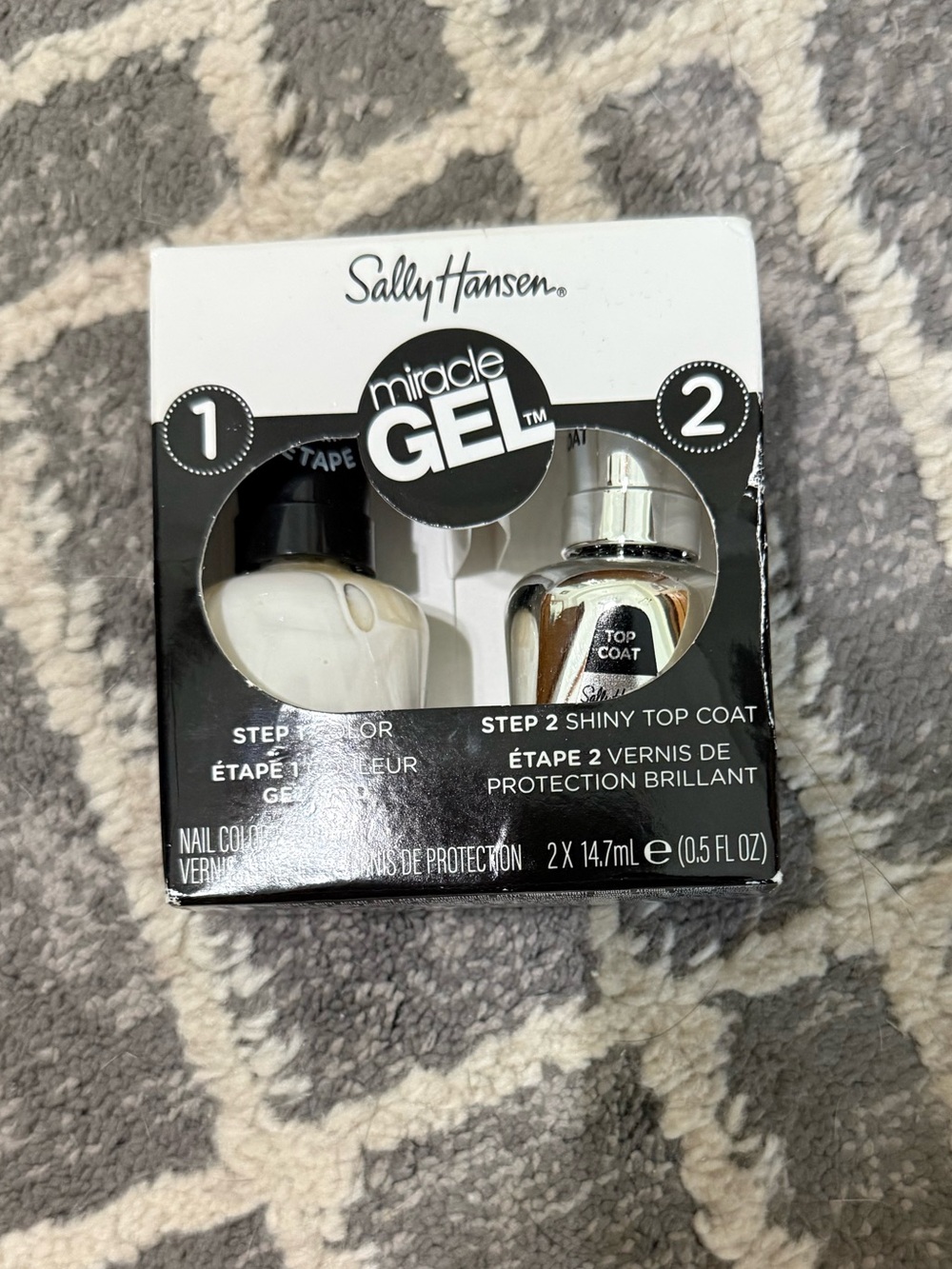 Sally Hansen Miracle Gel 2-Step Nail System — White Gel & Shiny Top Coat